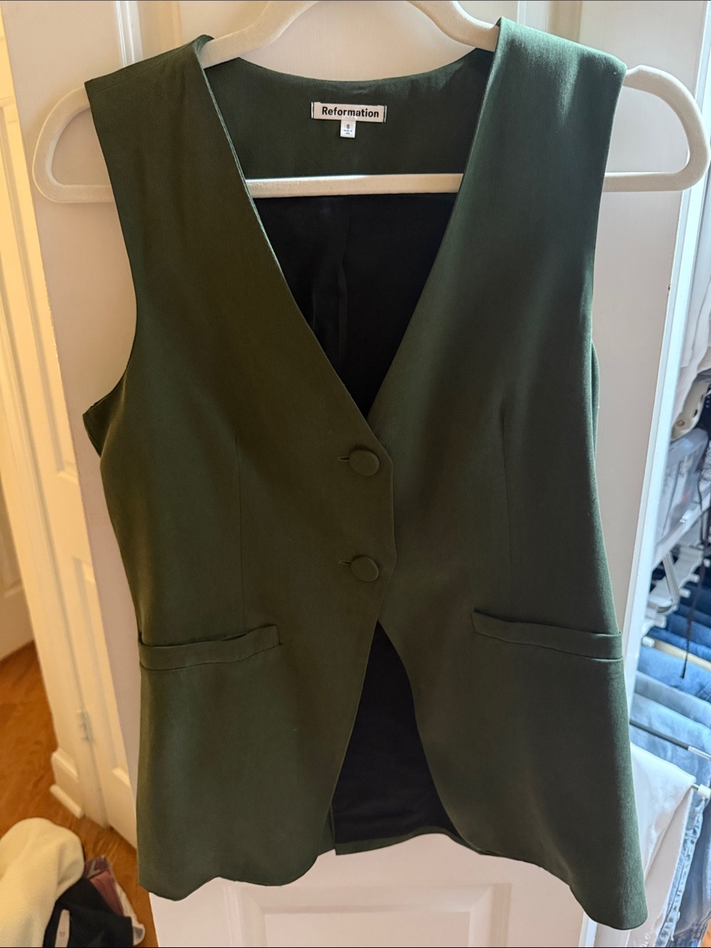 Reformation Casey Vest (Fern) - Picture 2 of 4